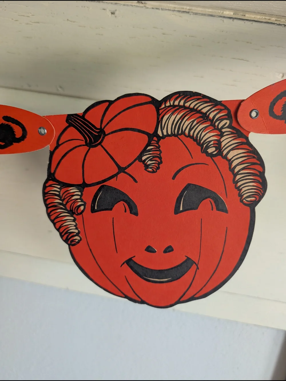 Rare Vtg 1930-40s Family Of Jack-o'-lanterns Garland